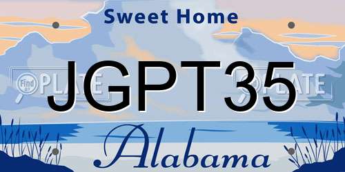 JGPT35 Alabama License Plate