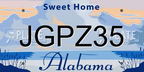 JGPZ35 Alabama License Plate