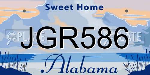 JGR586 Alabama License Plate