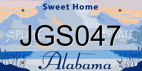 JGS047 Alabama License Plate