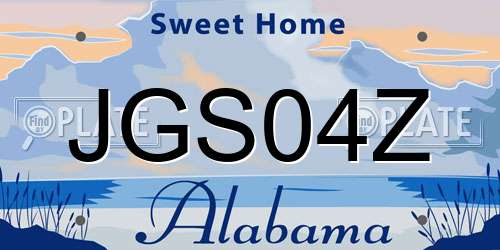 JGS04Z Alabama License Plate