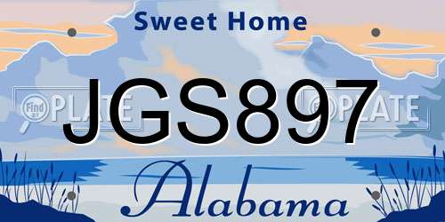 JGS897 Alabama License Plate