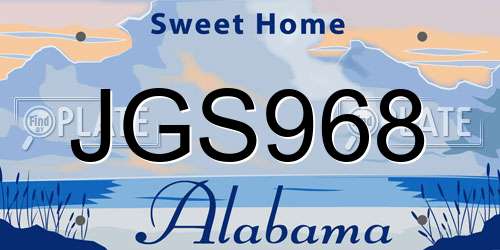 JGS968 Alabama License Plate