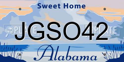 JGSO42 Alabama License Plate