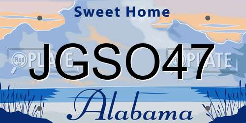 JGSO47 Alabama License Plate