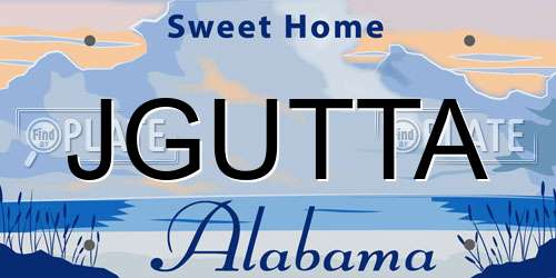 JGUTTA Alabama License Plate