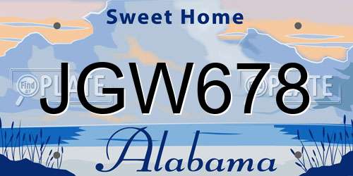 JGW678 Alabama License Plate
