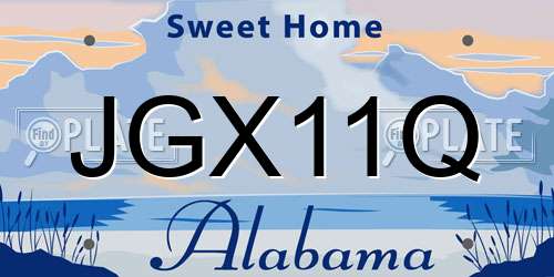 JGX11Q Alabama License Plate