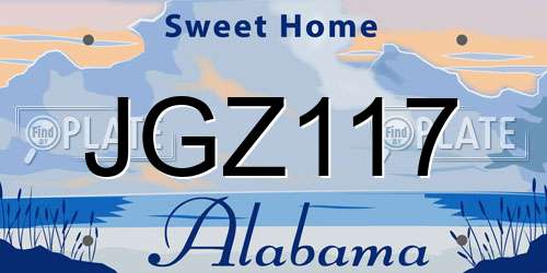JGZ117 Alabama License Plate