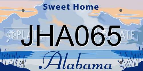 JHA065 Alabama License Plate