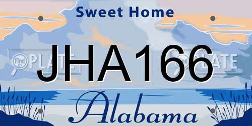 JHA166 Alabama License Plate
