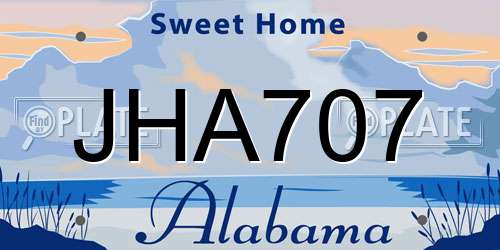 JHA707 Alabama License Plate