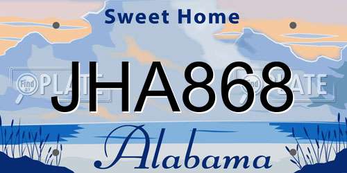 JHA868 Alabama License Plate