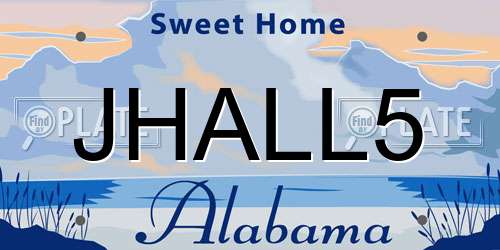 JHALL5 Alabama License Plate