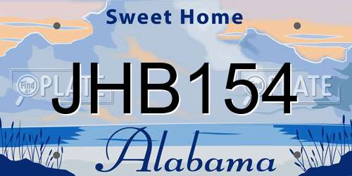 JHB154 Alabama License Plate
