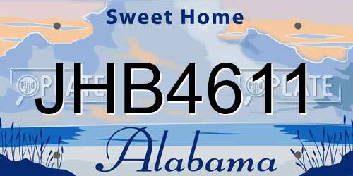 JHB4611 Alabama License Plate