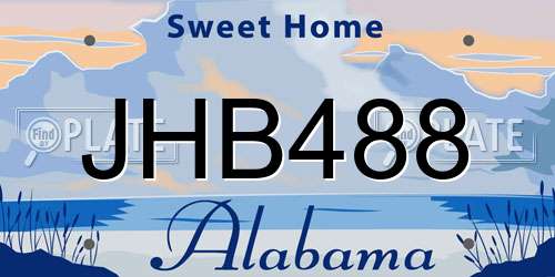 JHB488 Alabama License Plate
