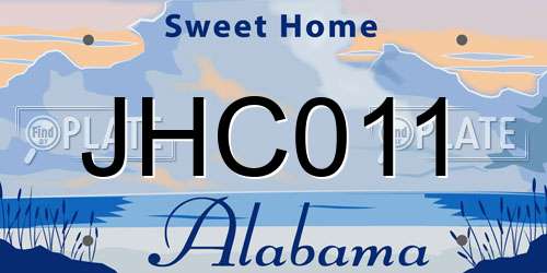JHC011 Alabama License Plate