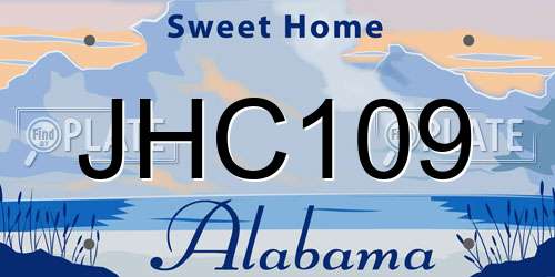 JHC109 Alabama License Plate