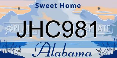 JHC981 Alabama License Plate