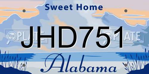 JHD751 Alabama License Plate