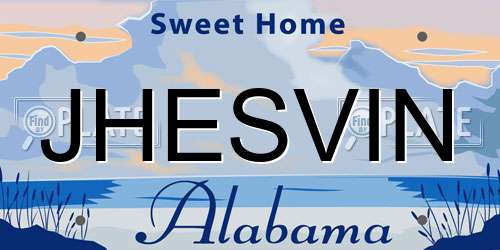 JHESVIN Alabama License Plate