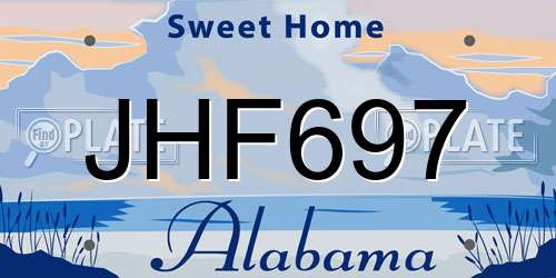 JHF697 Alabama License Plate