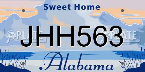 JHH563 Alabama License Plate