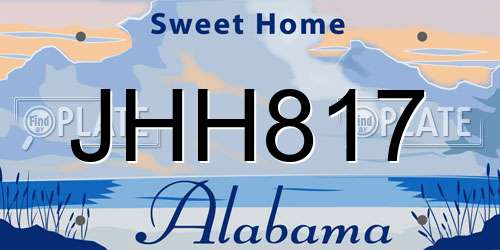 JHH817 Alabama License Plate