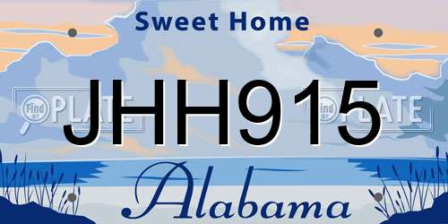 JHH915 Alabama License Plate
