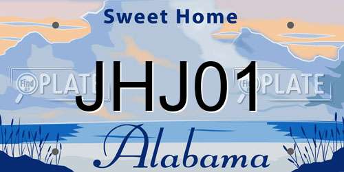 JHJ01 Alabama License Plate