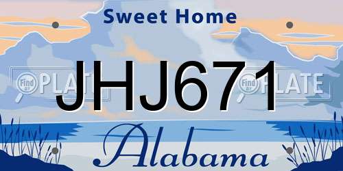 JHJ671 Alabama License Plate