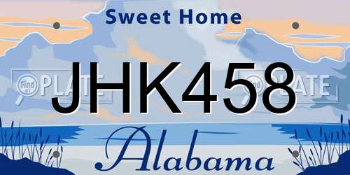 JHK458 Alabama License Plate
