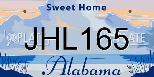 JHL165 Alabama License Plate