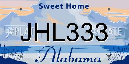JHL333 Alabama License Plate