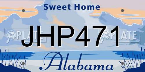 JHP471 Alabama License Plate