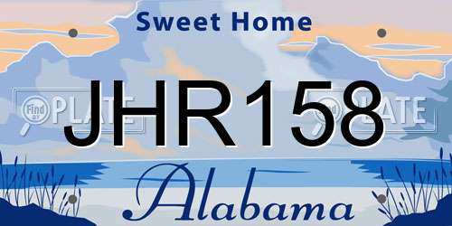 JHR158 Alabama License Plate