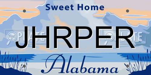 JHRPER Alabama License Plate