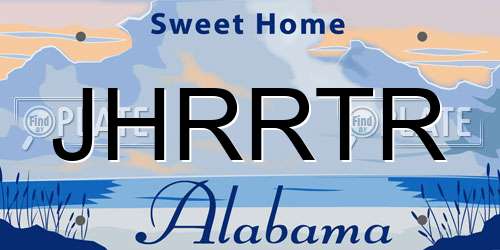 JHRRTR Alabama License Plate