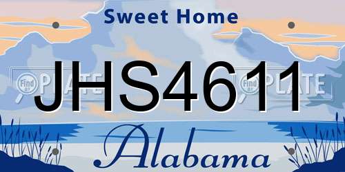 JHS4611 Alabama License Plate