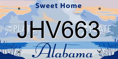 JHV663 Alabama License Plate