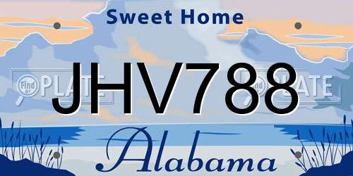 JHV788 Alabama License Plate