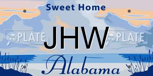 JHW Alabama License Plate