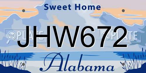 JHW672 Alabama License Plate