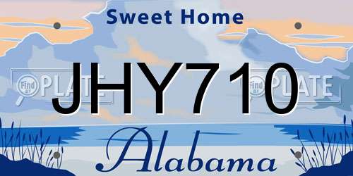 JHY710 Alabama License Plate