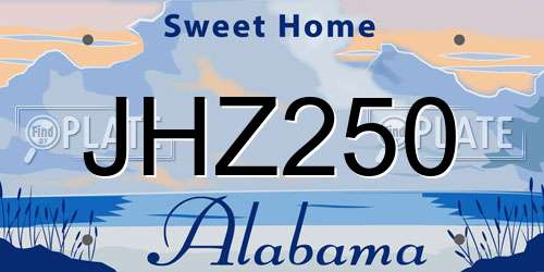 JHZ250 Alabama License Plate
