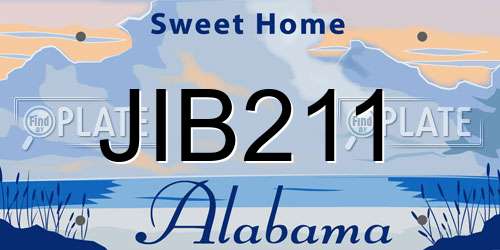 JIB211 Alabama License Plate
