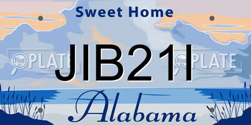JIB21I Alabama License Plate