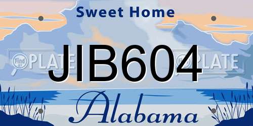JIB604 Alabama License Plate