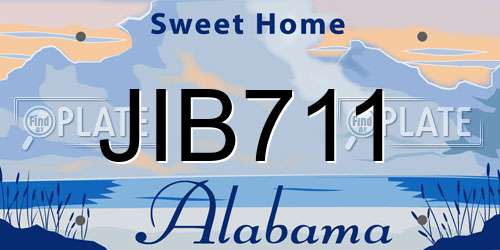 JIB711 Alabama License Plate